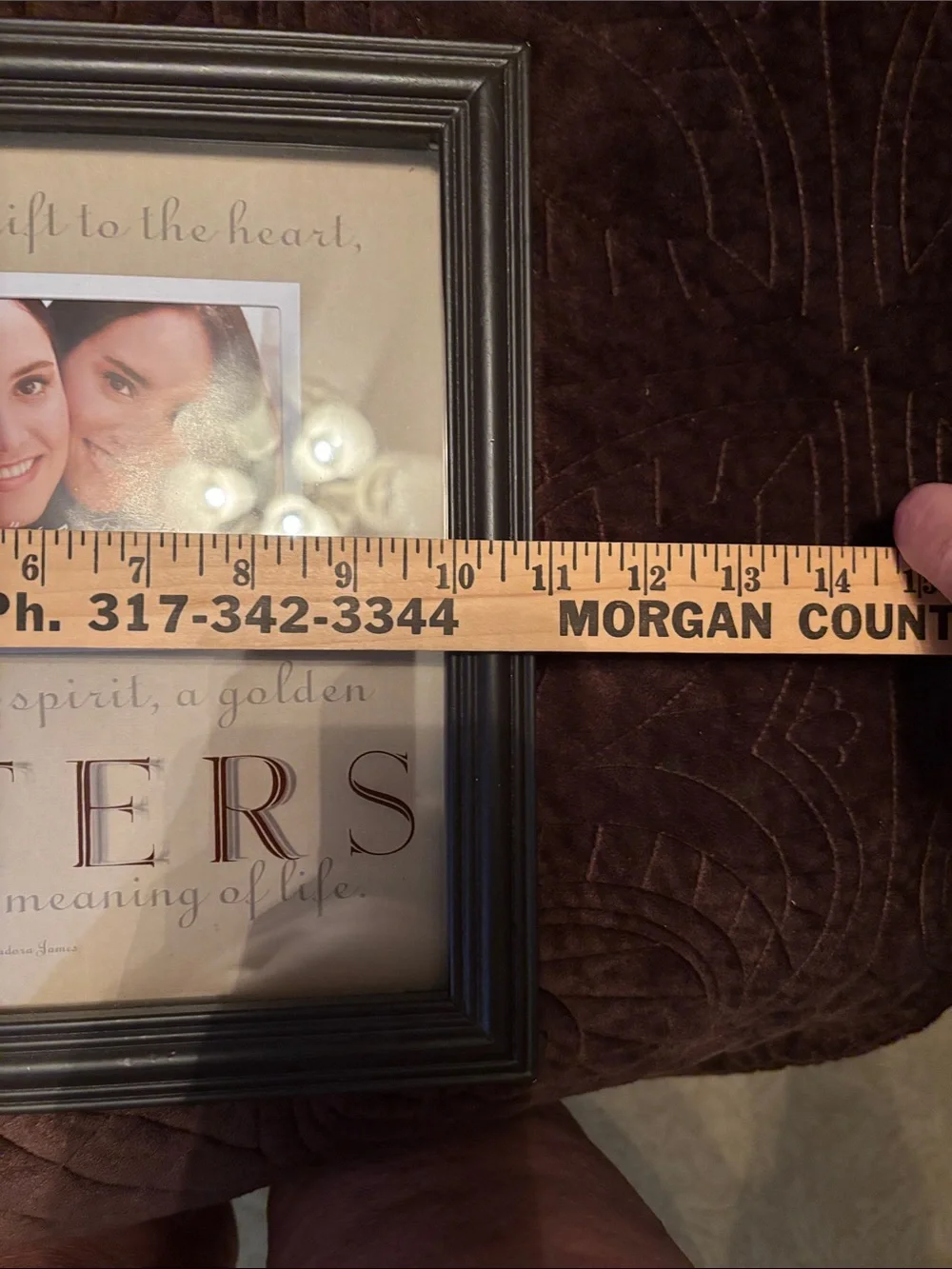 SISTERS Decorative Photo Frame Set/accents - Cream/Brown+ “Sisters” Gold Accent